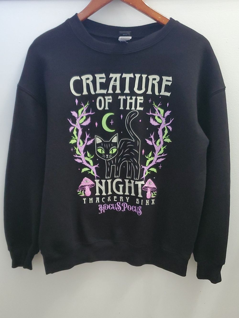 Disney Hocus Pocus Black Front And Back Graphic Sweatshirt Size Small